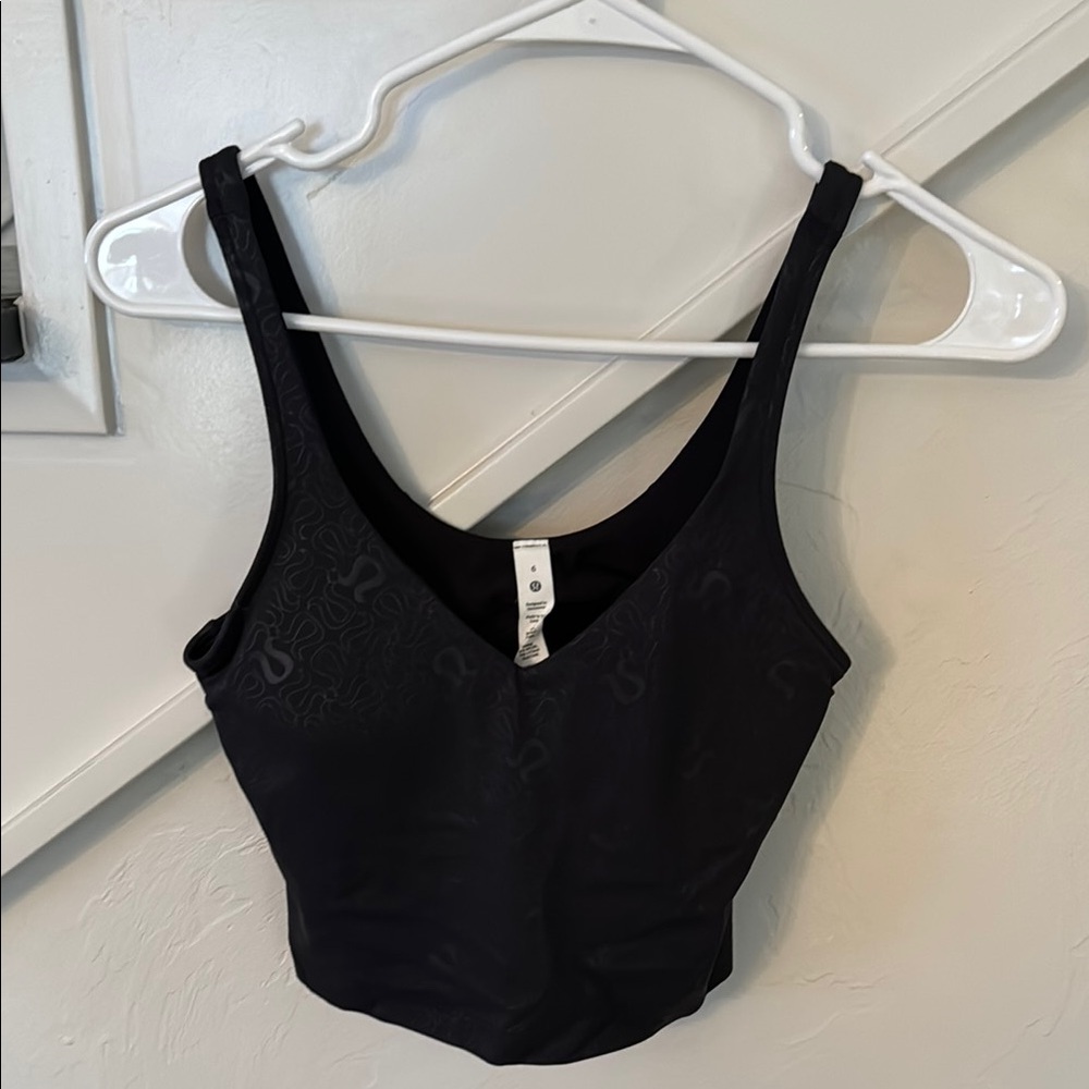 Lululemon Black Tank Top with Subtle Pattern